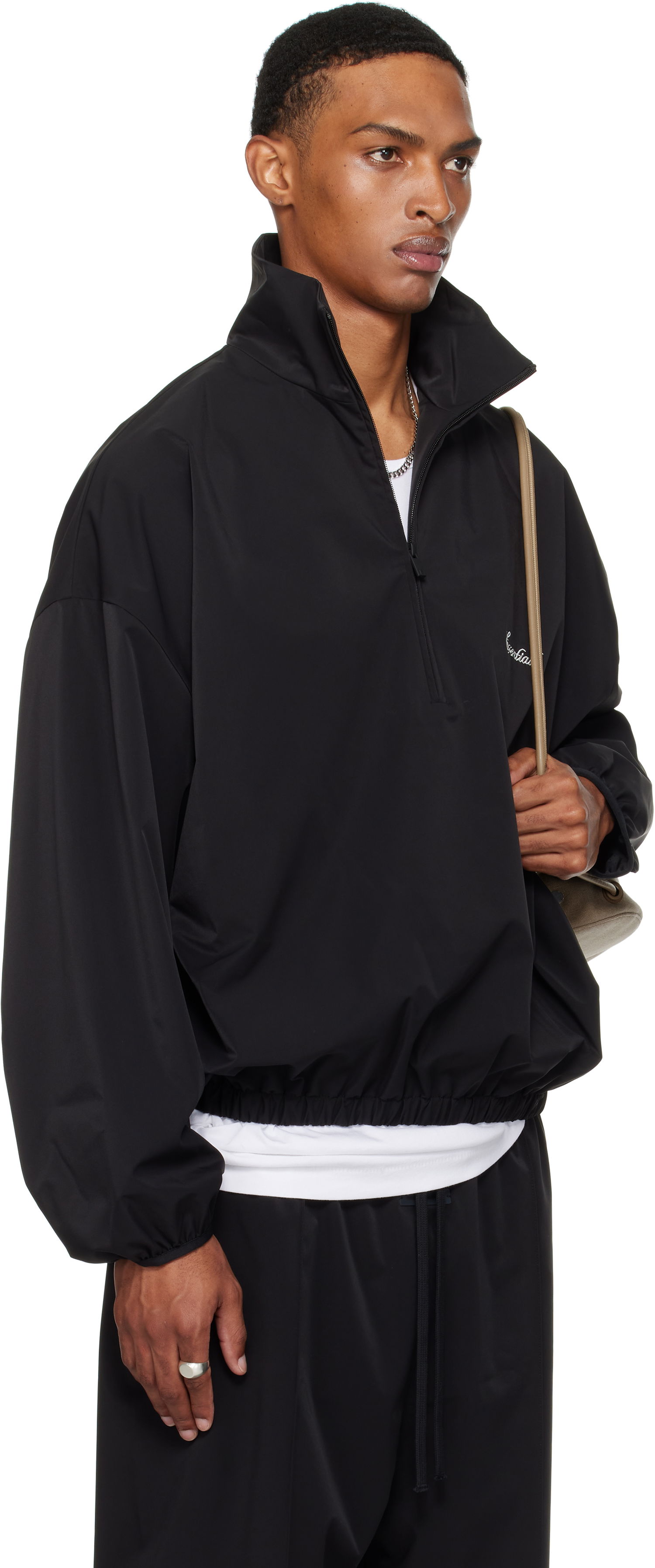 Jakke Fear of God ESSENTIALS Sporty Half-Zip Jacket Sort | 202SP256720F, 1