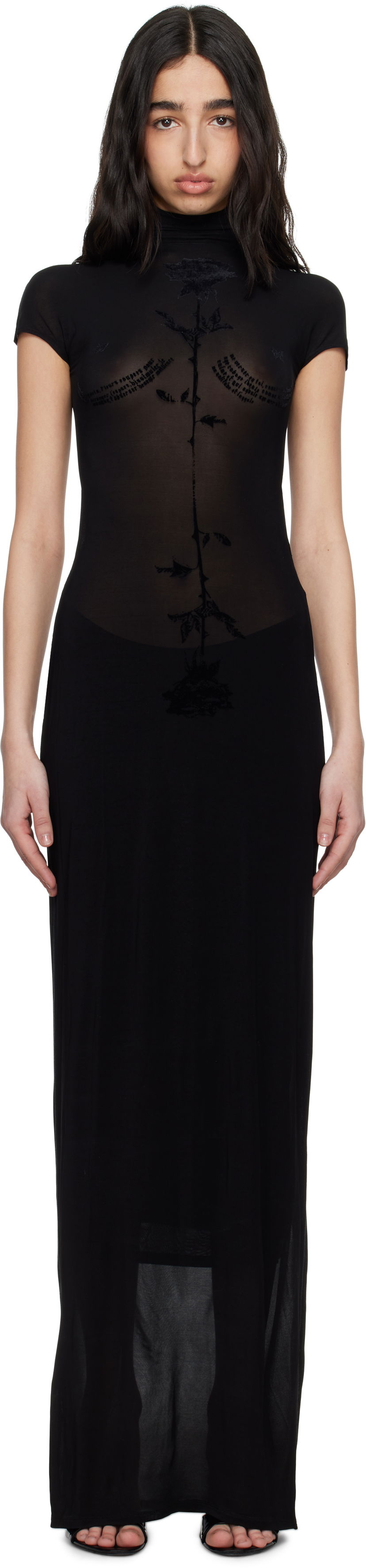 Kjole Jean Paul Gaultier Jean Paul Gaultier Viscose Jersey Maxi Dress Sort | 25/34-F-RO389I-J082-00