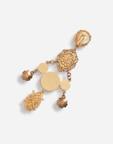 Øreringe Dolce & Gabbana Dolce & Gabbana Gold Metal Sacred Heart Drop Earrings Metalisk | WEG6M2W0001ZOO00, 2
