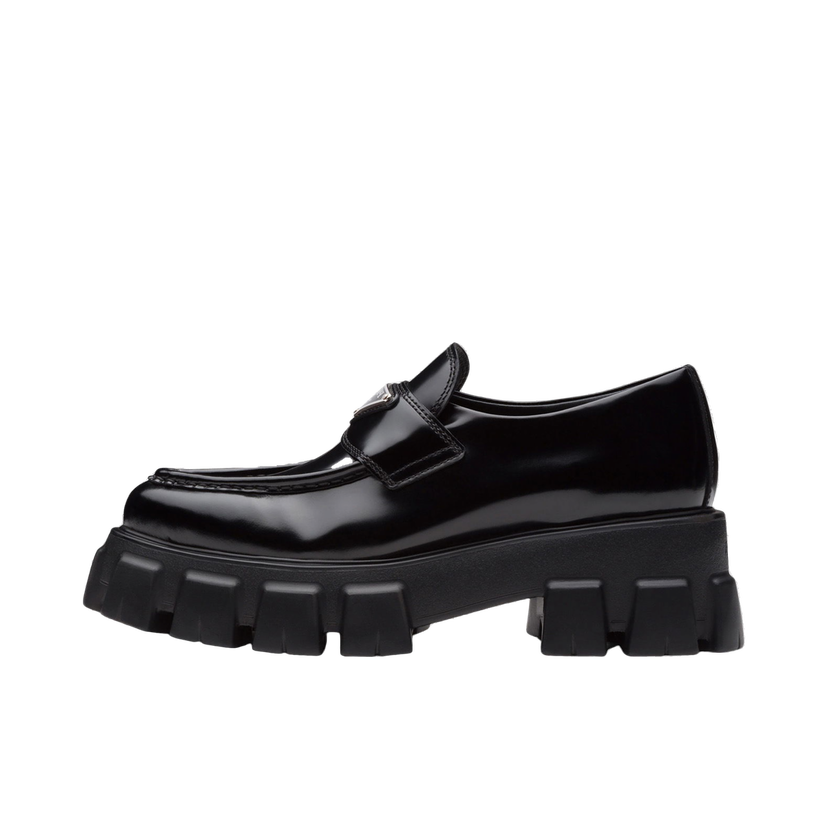Sneakers og sko Prada Monolith 55mm Pointy Loafer Black Brushed Leather Sort | 1D663M_055_F0002_F_055