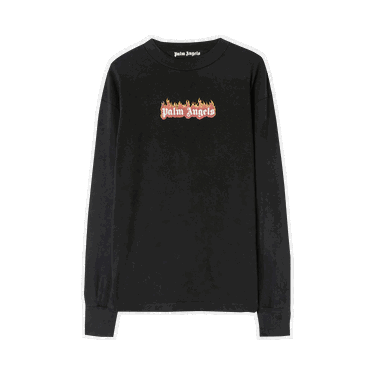 T-shirt Palm Angels Burning Logo Classic Tee Sort | PMAB002F22JER0021001, 0