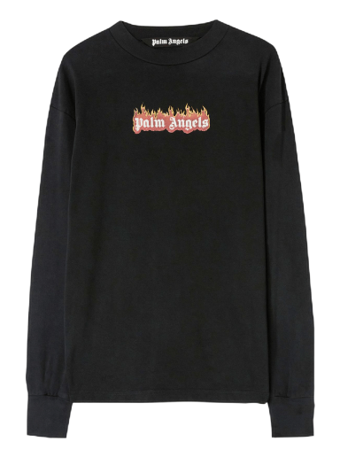 T-shirt Palm Angels Burning Logo Classic Tee Sort | PMAB002F22JER0021001
