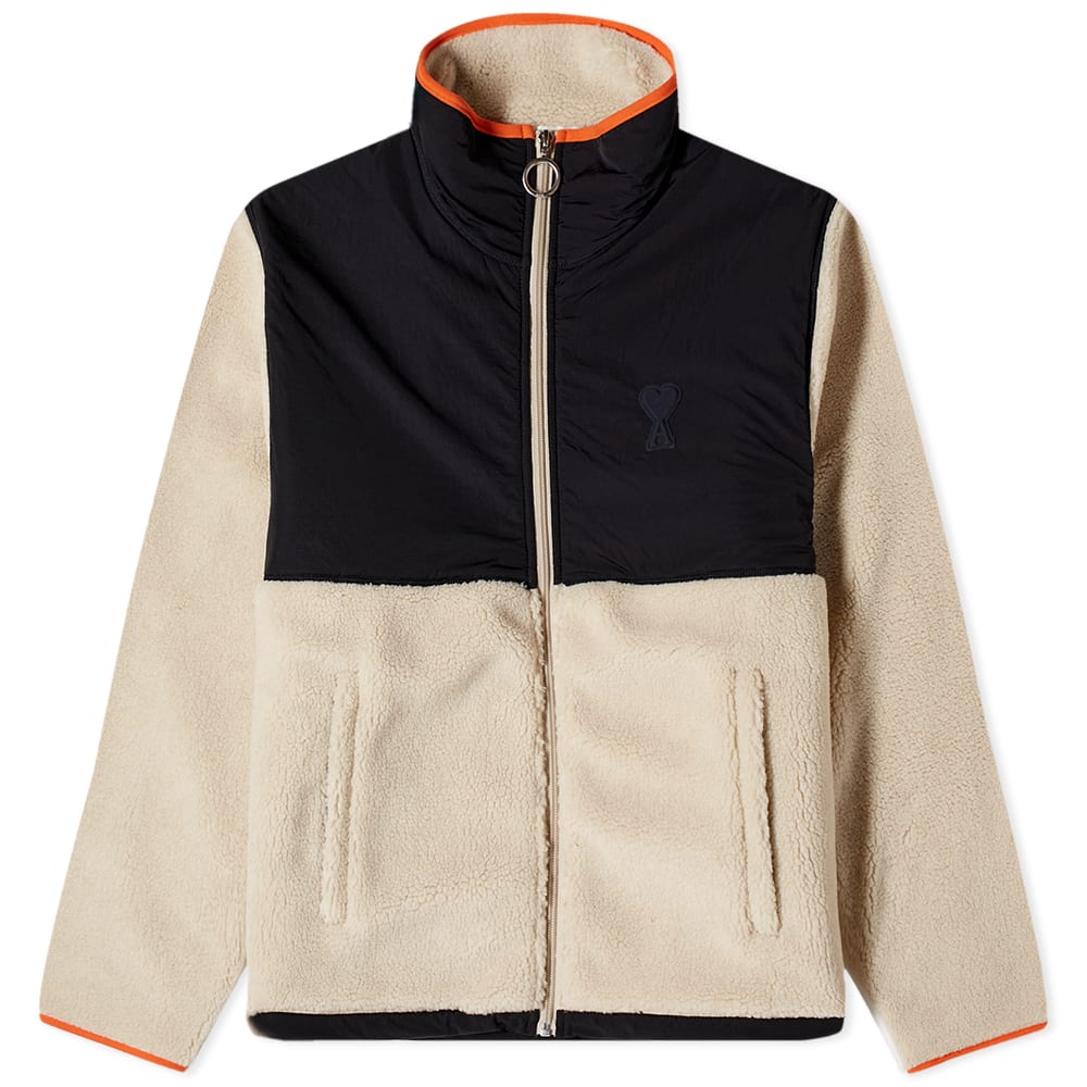 Jakke AMI Heart Sherpa Zip Fleece Jacket Sort | HJK007-761-151, 0