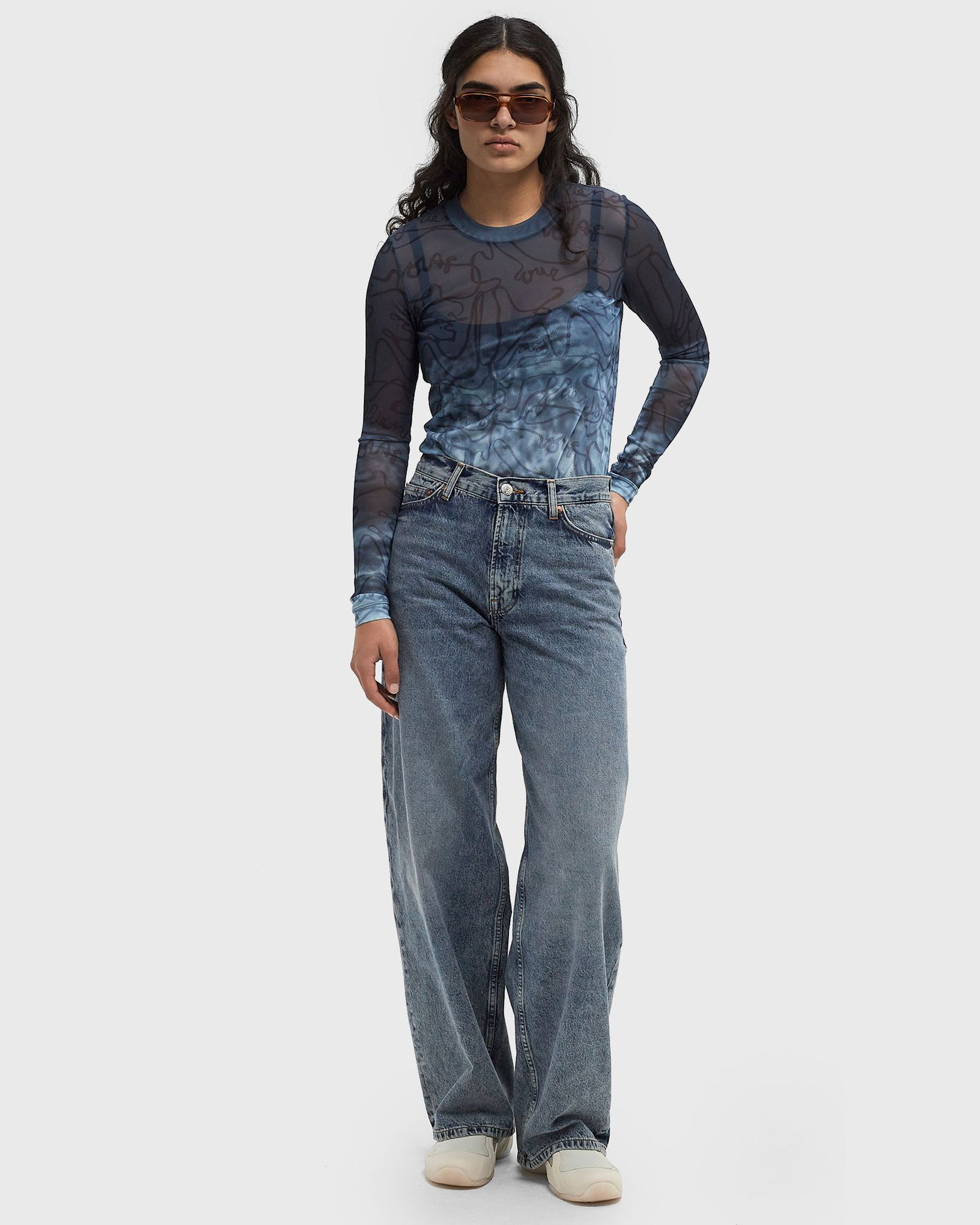 Jeans Samsoe Samsoe Samsøe & Samsøe SAHARPER Wide-Leg Jeans, Size M Blå | F24400109-AUTHENTIC, 1