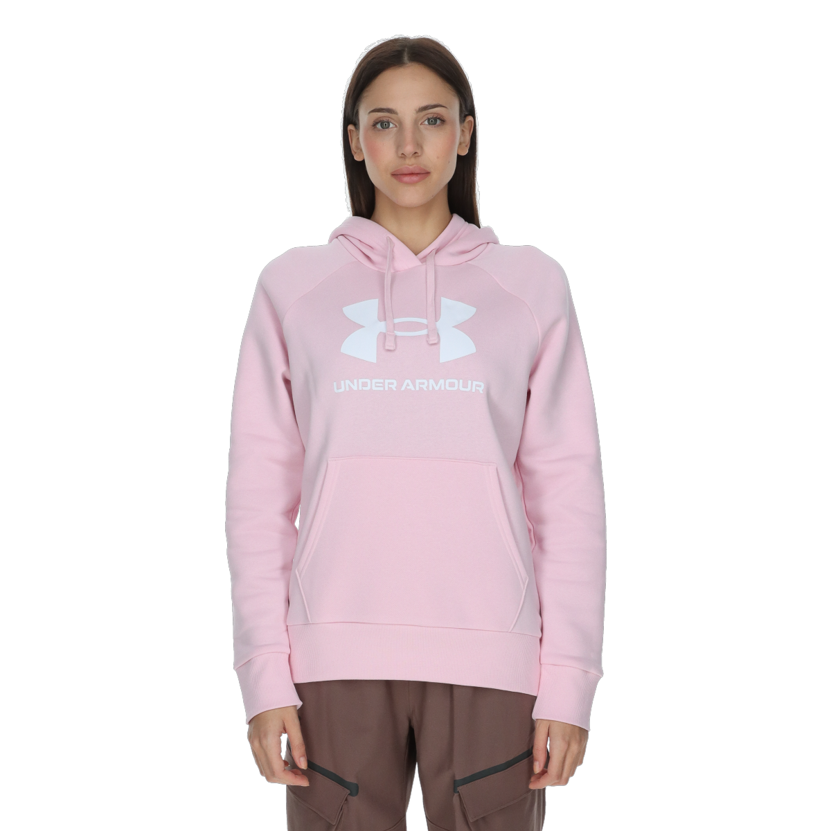 Sweatshirt Under Armour Rival Fleece Big Logo Hoodie Lyserød | 1379501-647, 0