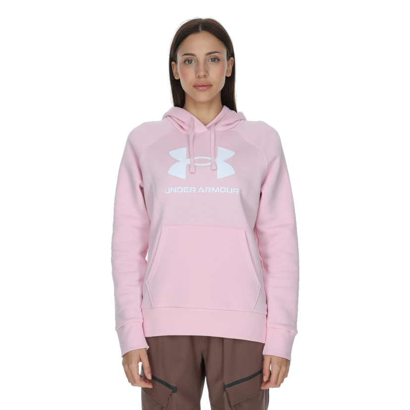 Sweatshirt Under Armour Rival Fleece Big Logo Hoodie Lyserød | 1379501-647