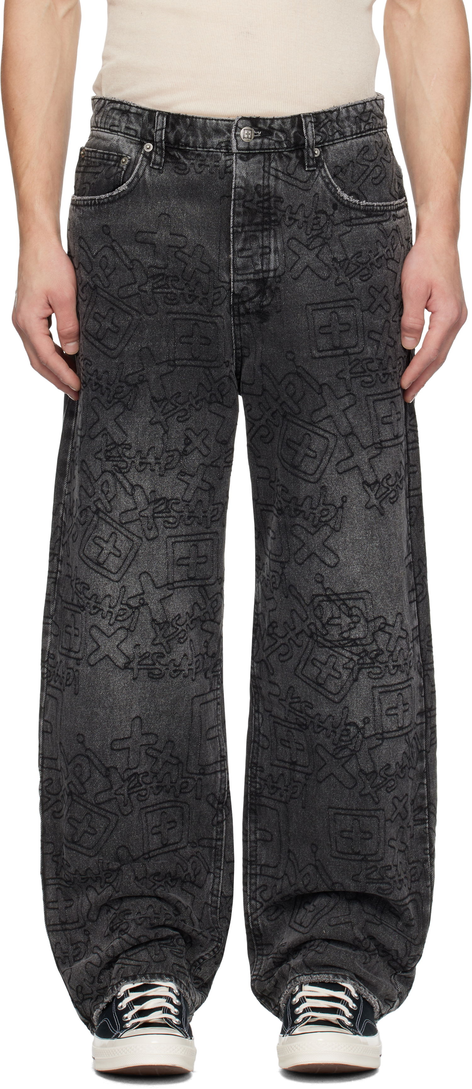 Jeans Ksubi MAXX Stencil Stitch Jeans Sort | MPS25DJ011, 0