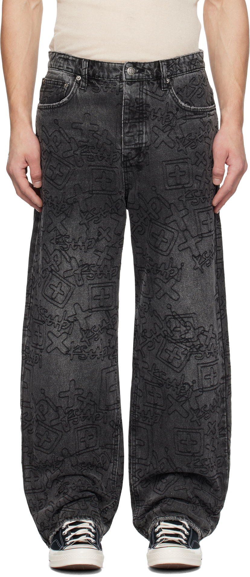 Jeans Ksubi MAXX Stencil Stitch Jeans Sort | MPS25DJ011