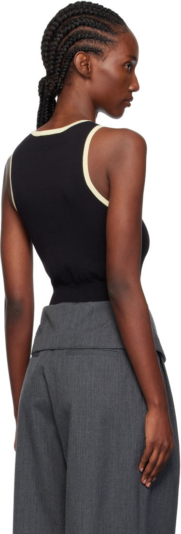 Tanktop JW Anderson JW Anderson Contrast Trim Ribbed Knit Tank Top Sort | KW1442-YN0432, 2
