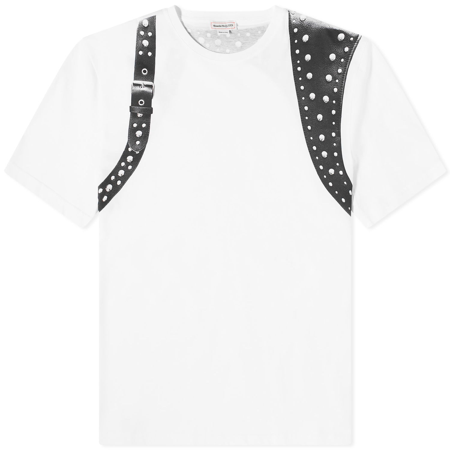 T-shirt Alexander McQueen Stud Harness Print T-Shirt Hvid | 776329QTAAJ-0909, 0