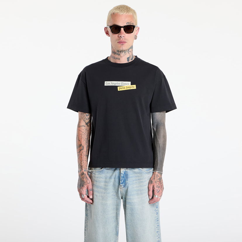 T-shirt Palm Angels Palm Angels Paxlatimes Reg T-Shirt Sort | PMAA109F25JER0041084