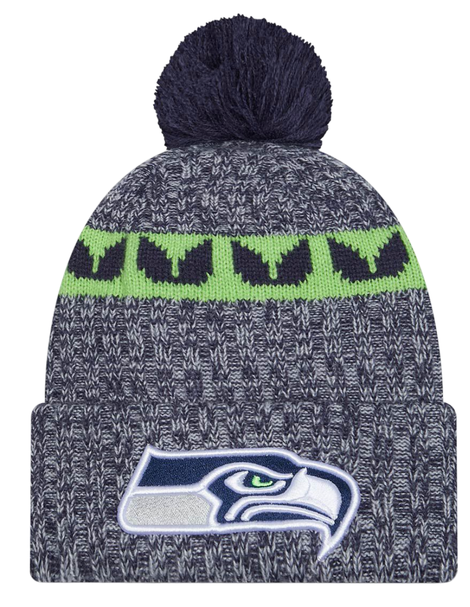 Beanie New Era New Era Seattle Seahawks Knit Beanie with Pom Grå | 60407601-60407601, 0
