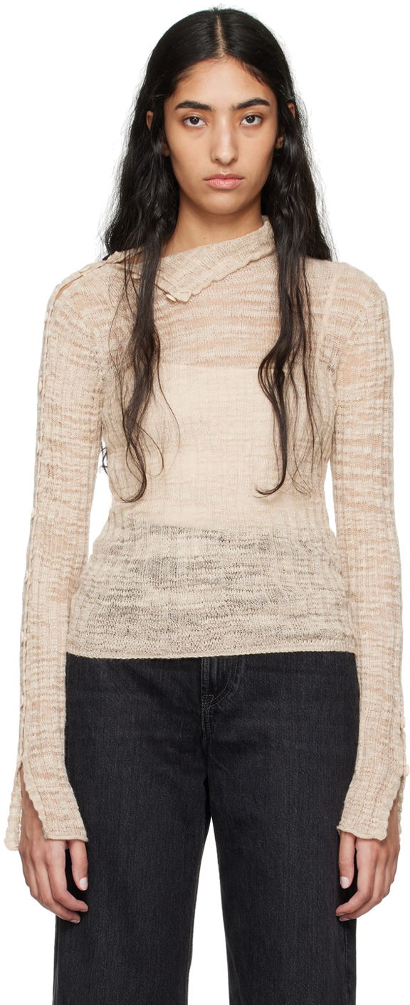 Sweater Acne Studios Beige Button Sweater Beige | A60548-