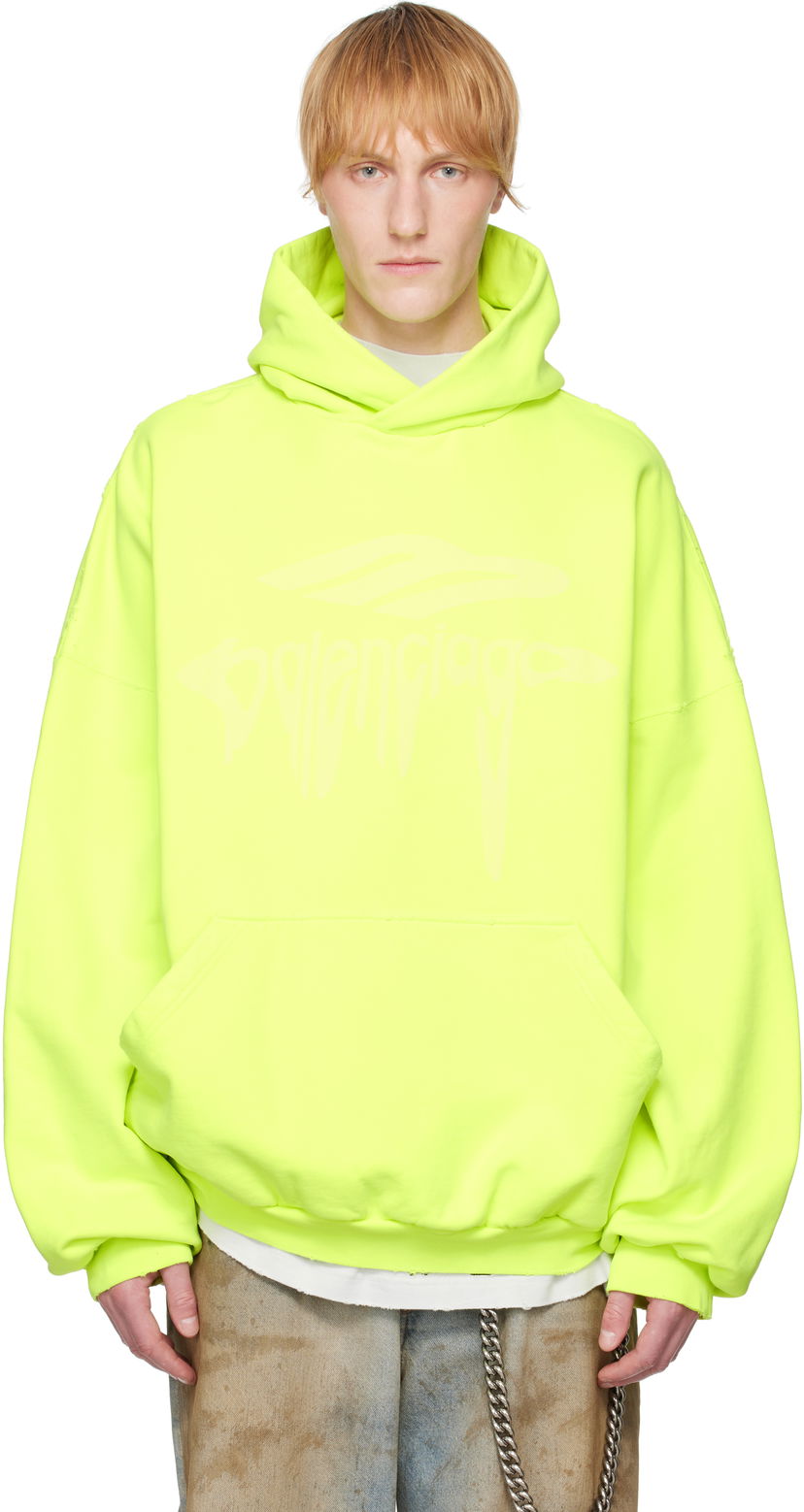 Sweatshirt Balenciaga Balenciaga 3B Liquified Hoodie Gul | 803265TRVS9