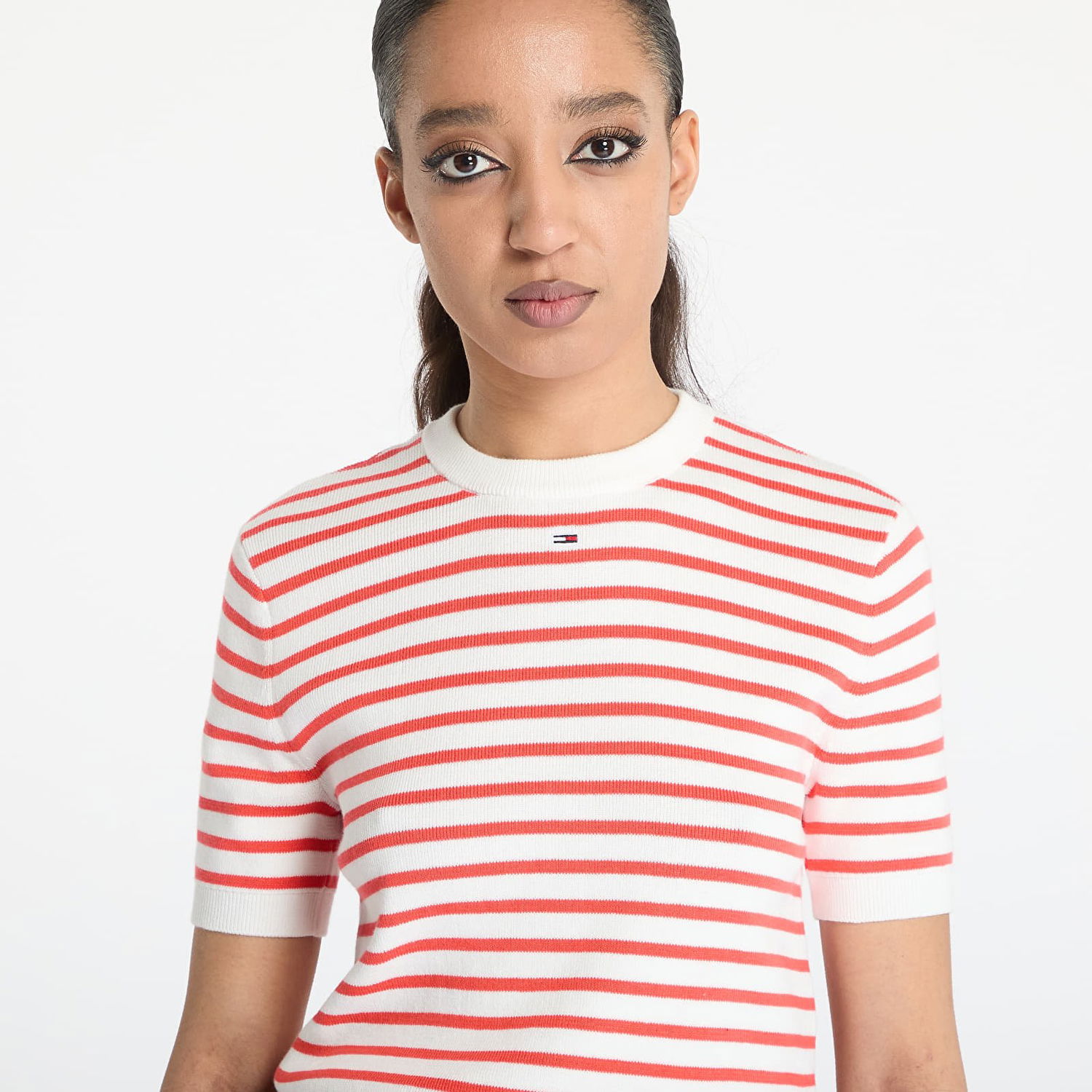 T-shirt Tommy Hilfiger Tommy Jeans Essential Short Sleeve Striped Sweater Hvid | DW0DW19336 0EX, 1