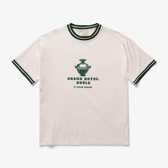 T-shirt Drôle de Monsieur Le T-shirt Hotel Drôle Hvid | TS136-CO002-GN, 0
