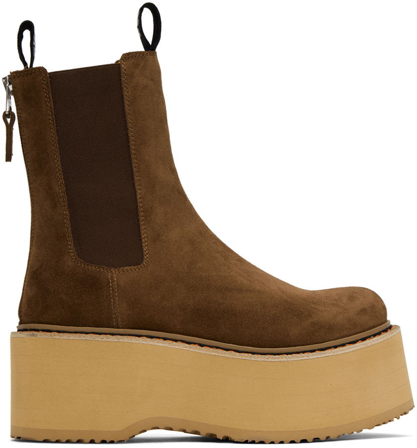Tøj R13 R13 Double Stack Chelsea Boots Brun | R13S0245-07
