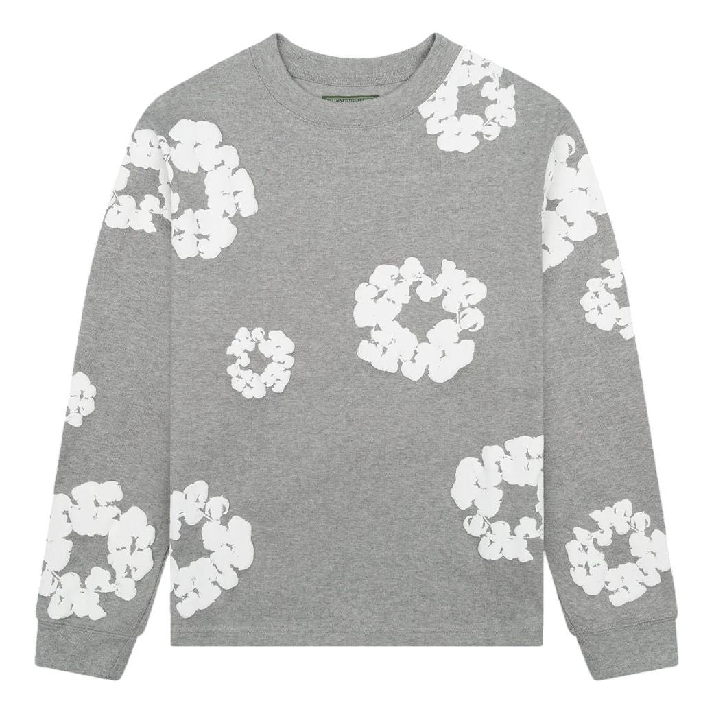 T-shirt Denim Tears Denim Tears Wreath Long Sleeve T-Shirt Grå | DT-034, 0