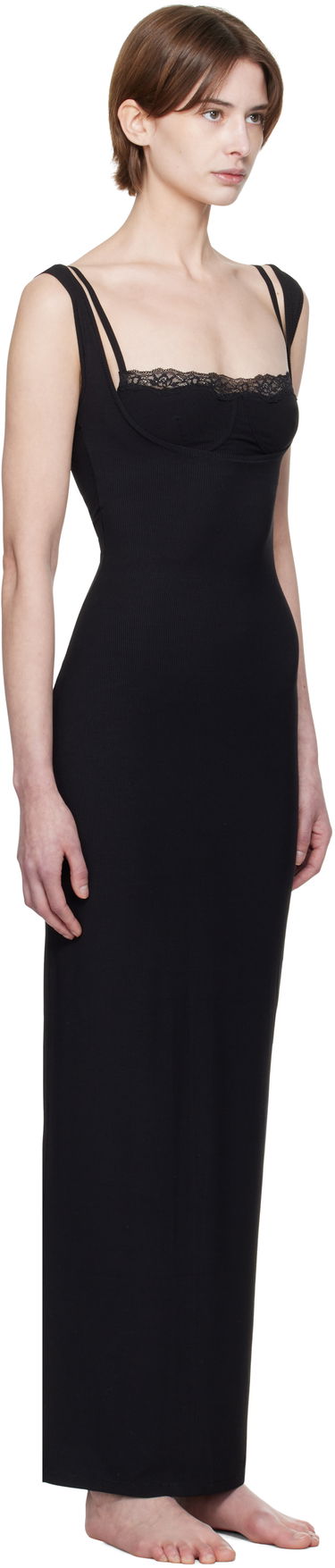 Kjole SKIMS SKIMS Soft Lounge Lace Tank Maxi Dress Sort | DR-MAX-4893, 1