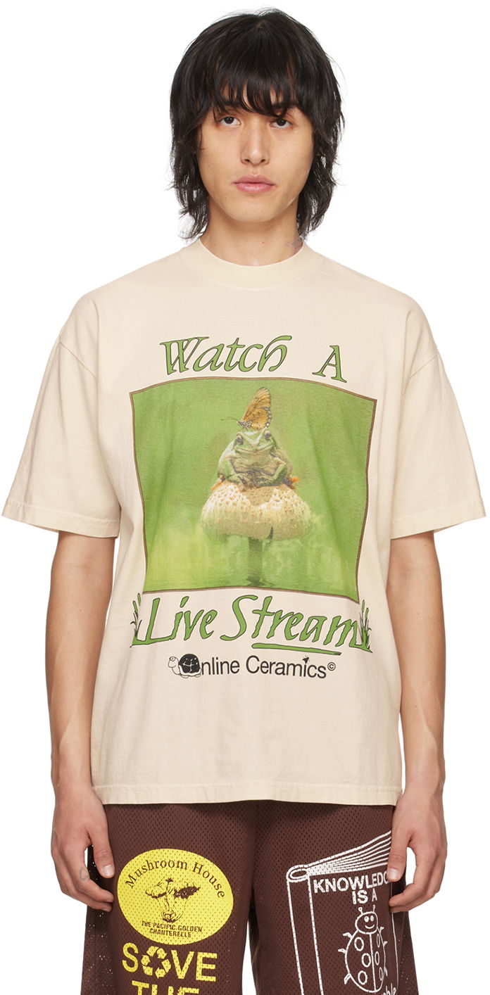 T-shirt Online Ceramics Beige Watch A Live Stream T-Shirt Beige | Tan Watch A Live Stream SS Tee, 0