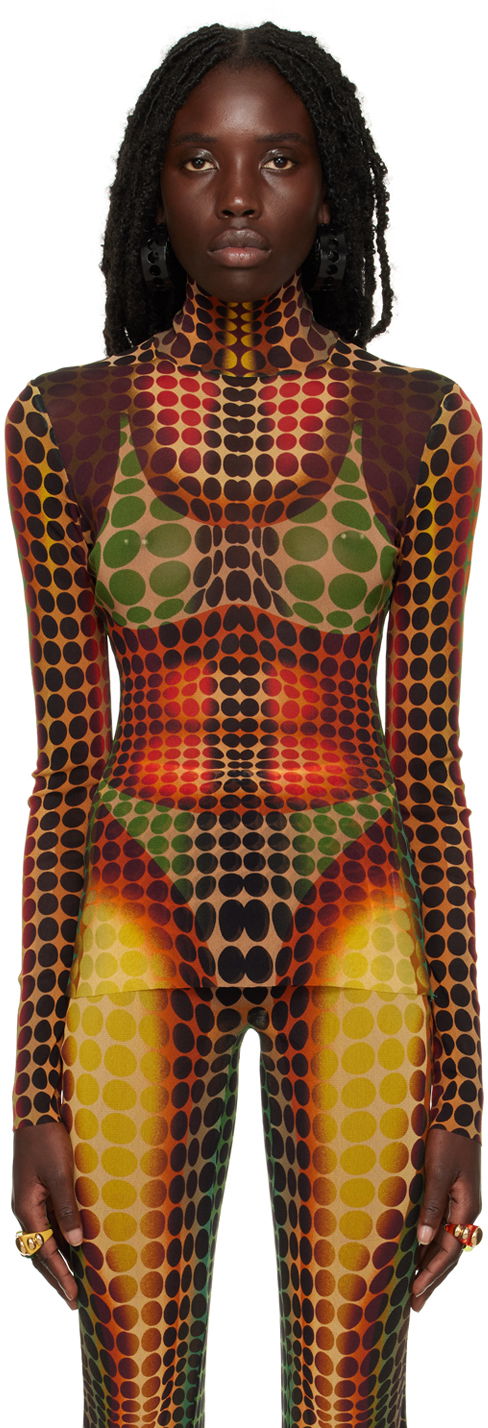 Sweater Jean Paul Gaultier Gaultier Dots Print Turtleneck Top Flerfarvet | 22/09-U-TO049-T521