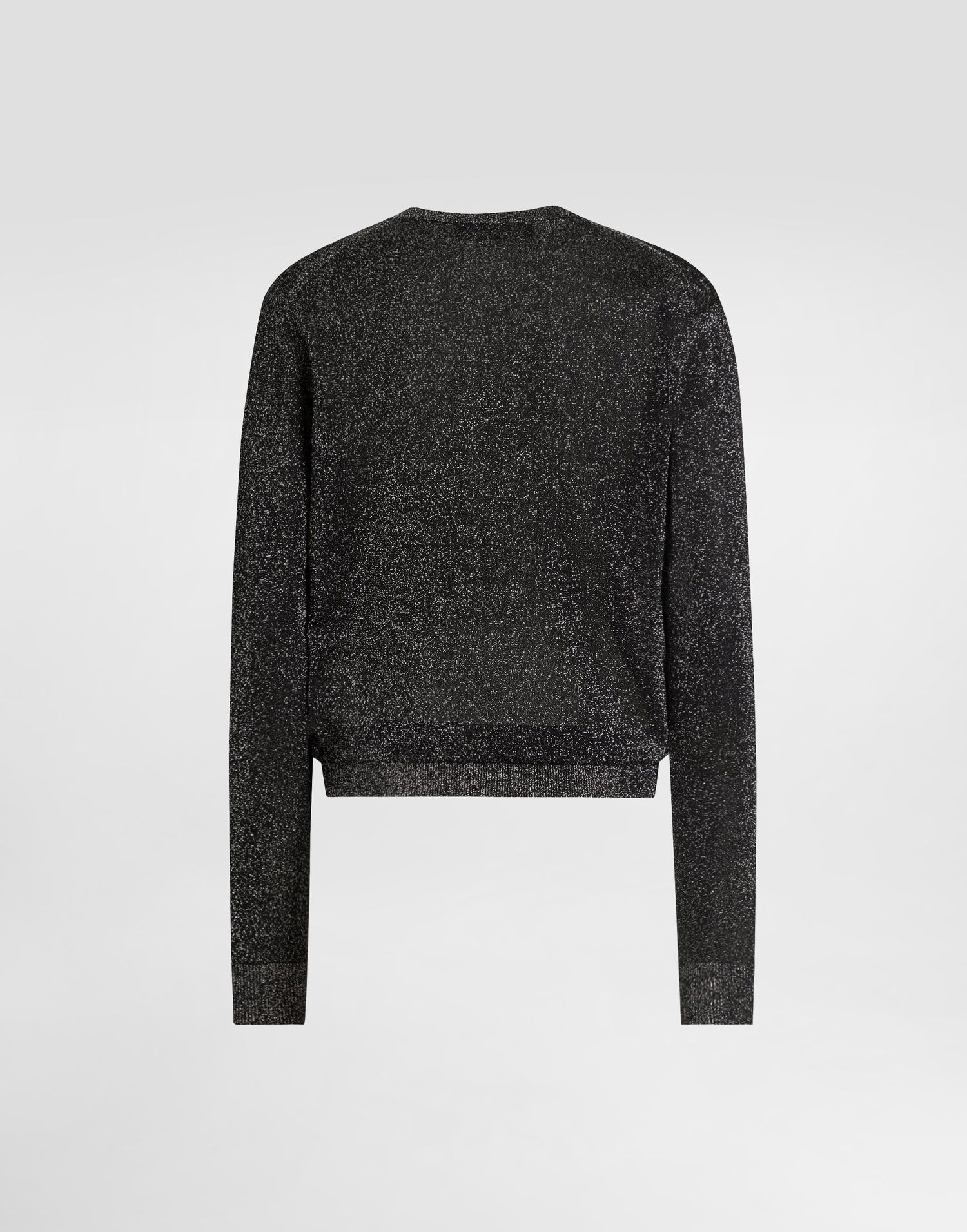 Sweater Dolce & Gabbana Metallic Viscose Crew Neck Long Sleeve Pullover Sort | FXXB8TJGMCES8001, 1