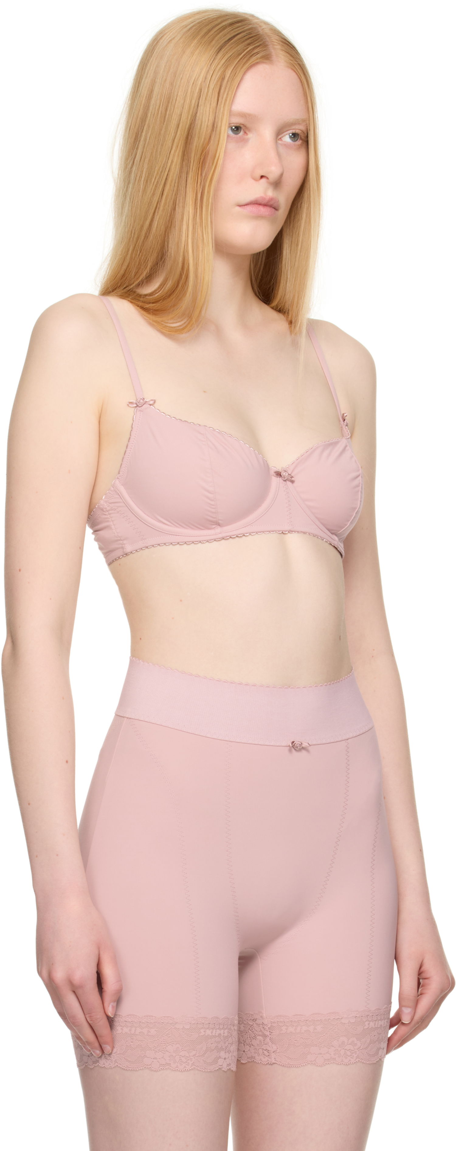Bh SKIMS SKIMS Retro Shapewear Unlined Demi Bra Lyserød | DM-DEM-7921W, 1