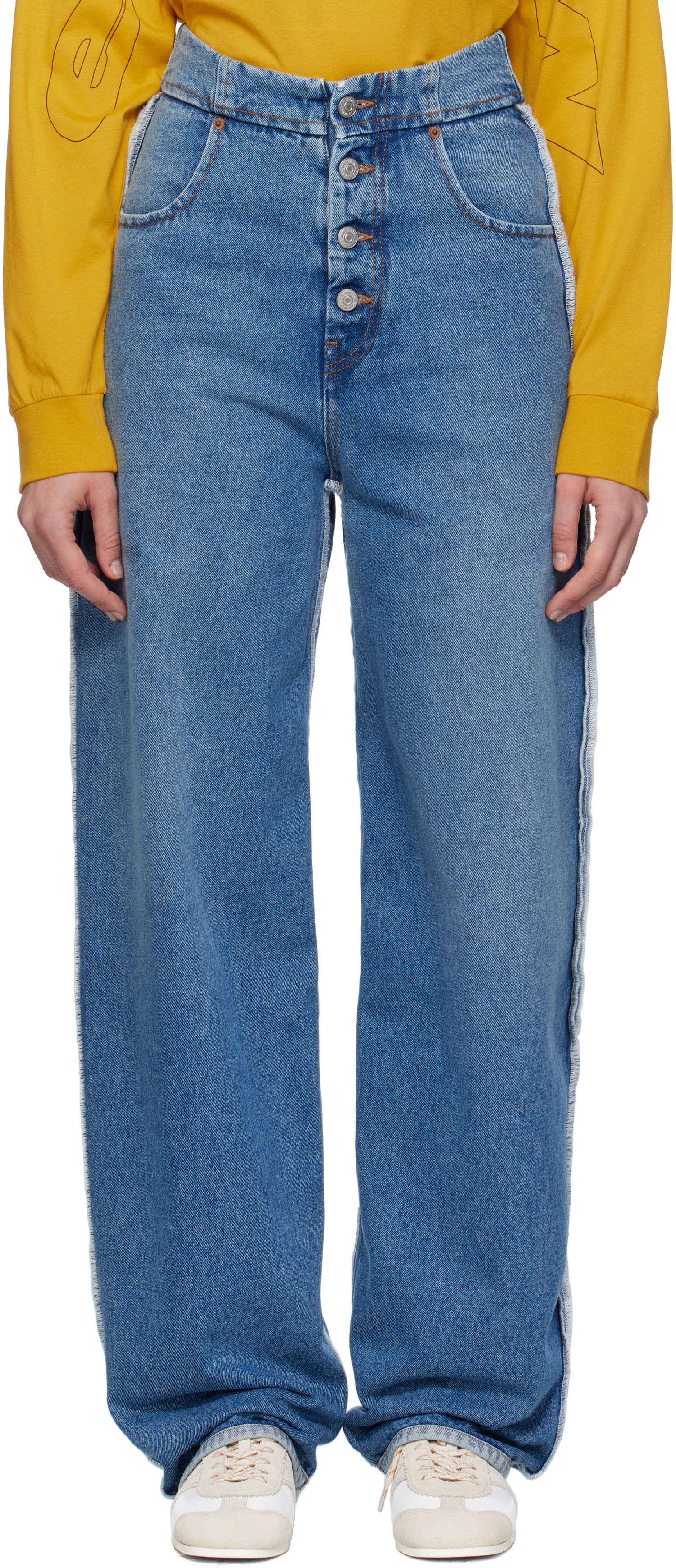 Jeans Maison Margiela MM6 Maison Margiela Raw Edge Jeans Blå | S52LA0263 M30018, 0