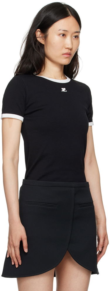 T-shirt Courrèges Courrèges Signature Trim T-Shirt Hvid | VESJTS017JS0070, 4