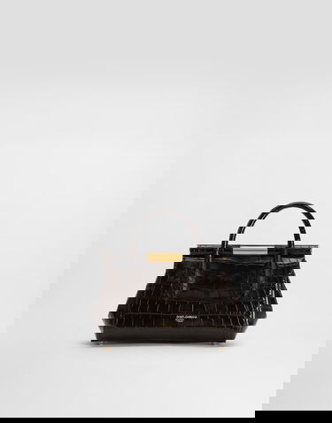 Håndtaske Dolce & Gabbana Dolce & Gabbana Marlene Day Mini Polished Alligator Handbag Brun | BB7744A2R0880077, 3
