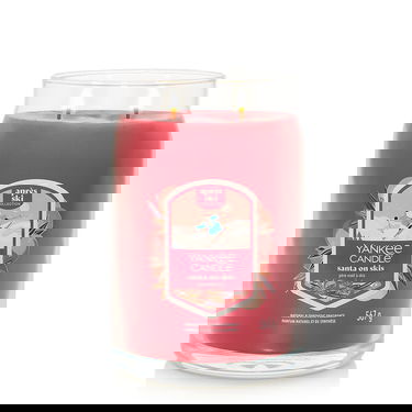 Stearinlys Yankee Candle Signature Large Jar 2 Wicks Santa On Skis Après Ski Collection Rød | 43493, 0