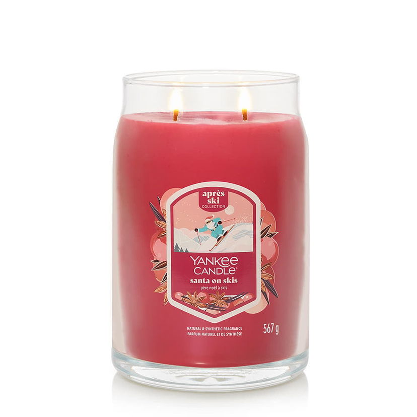 Stearinlys Yankee Candle Signature Large Jar 2 Wicks Santa On Skis Après Ski Collection Rød | 43493