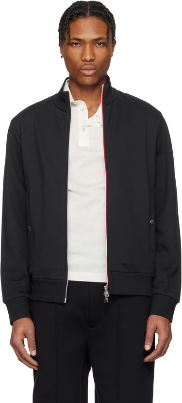 Jakke Moncler Moncler Tricolor-Trimmed Cotton Zip-Up Sweatshirt Sort | K10918G00072809KR, 0