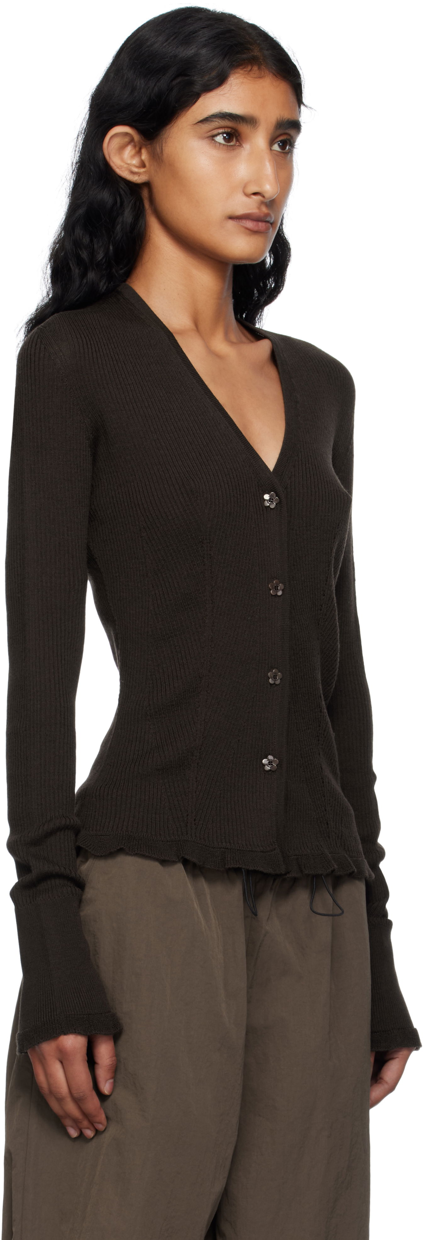 Sweater Cecilie Bahnsen Cecilie Bahnsen Bessie Knit Cardigan Brun | 2.25KNI52004 BESSIE CARDIGAN, 1