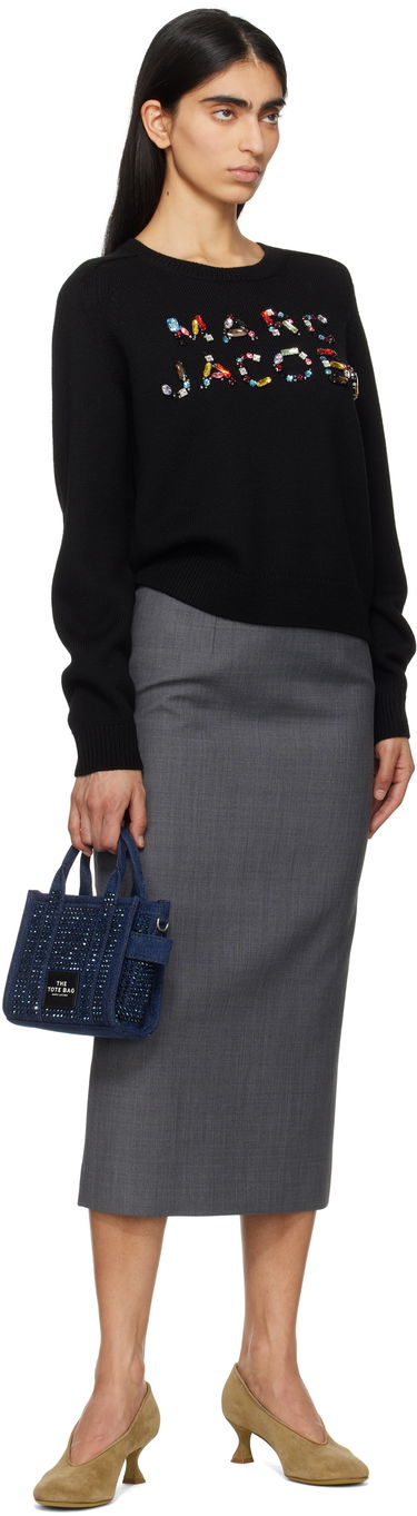 Sweater Marc Jacobs Marc Jacobs Knit Logo Sweater with Gem Embellishments Sort | 2S5RTP001K26, 3