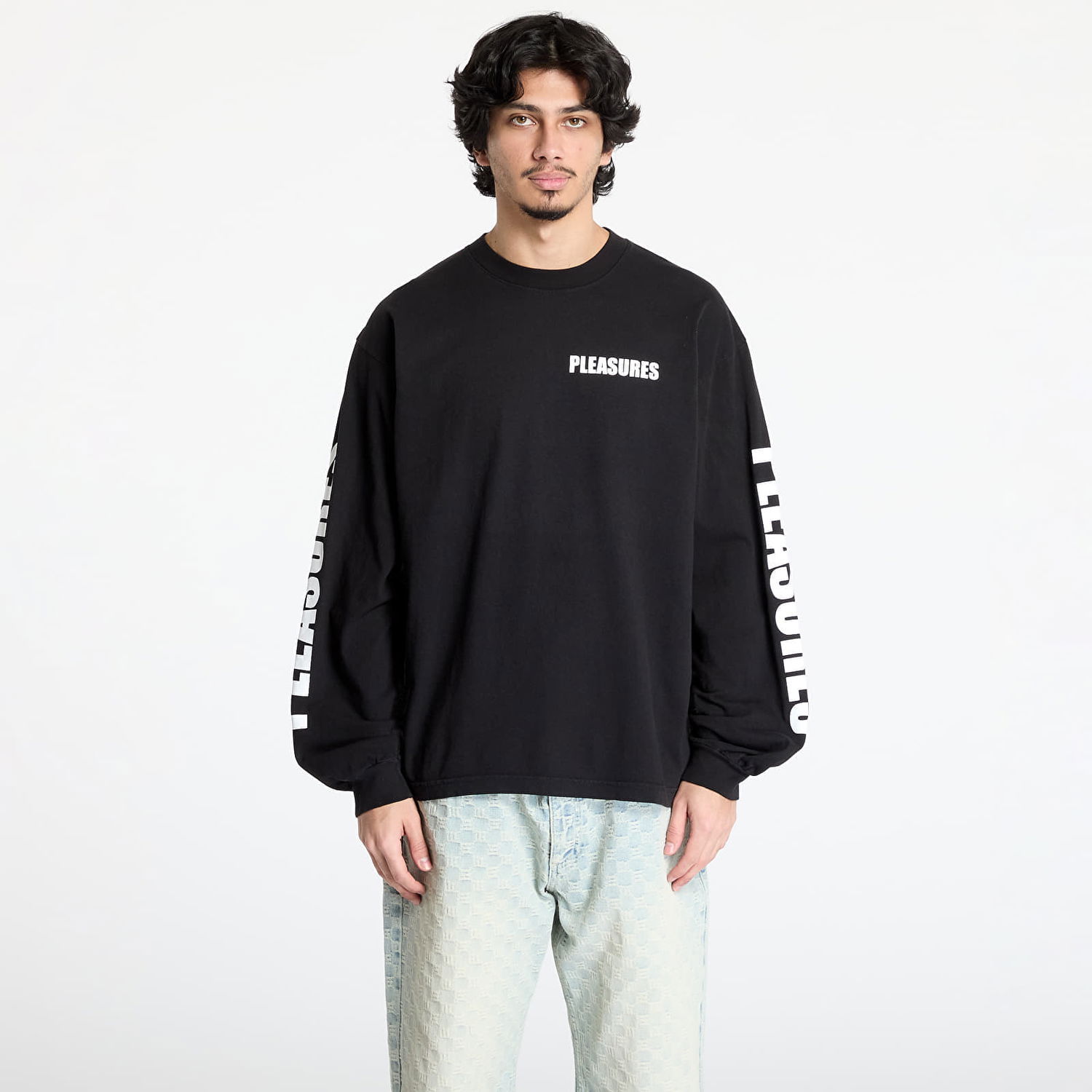 Sweater Pleasures Pleasures Impact Staff Long Sleeve T-Shirt Sort | P25SP053 BLACK, 0