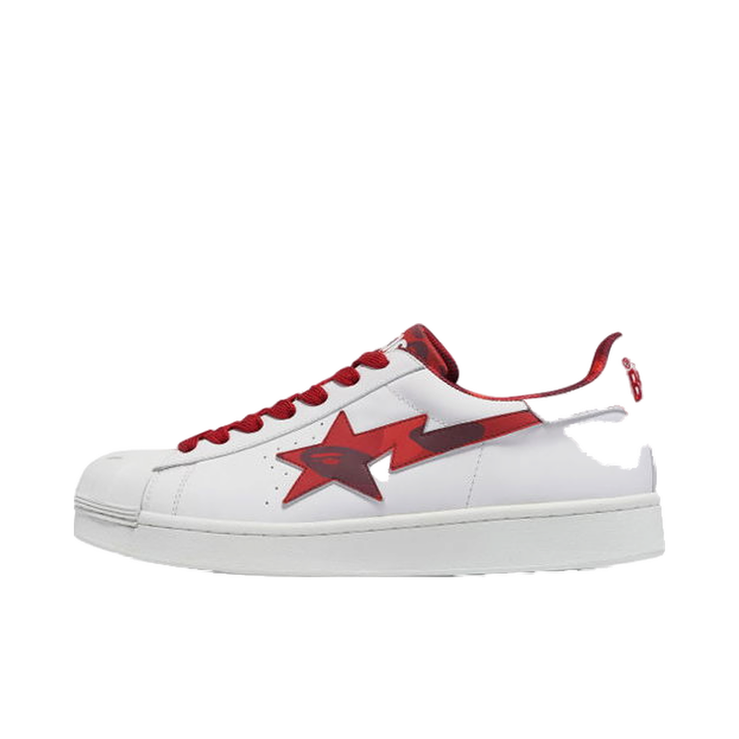 Sneakers og sko BAPE A Bathing Ape Skull Sta White Red Hvid | 1J20191007-RED