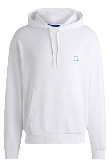 Sweatshirt BOSS Happy HUGO Cotton-Terry Hoodie Hvid | 50522381, 0
