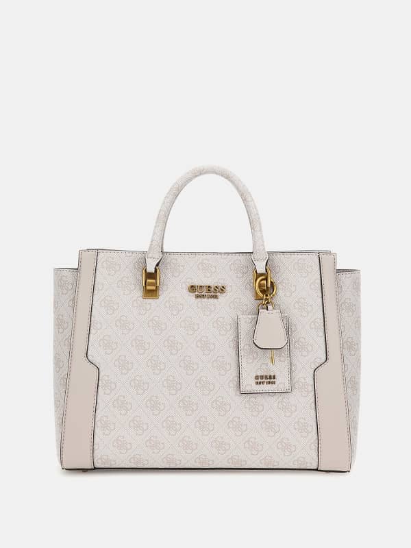 Håndtaske GUESS Ajiona 4G Logo Handbag Beige | HWSV8988230, 0