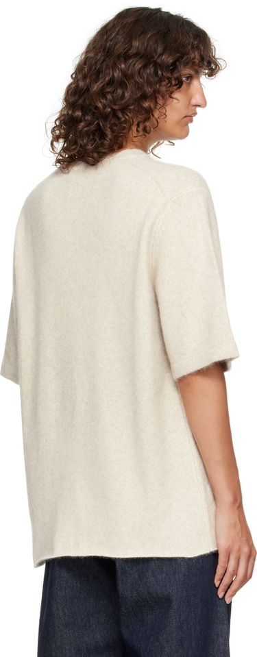 Sweater Loulou de Saison Loulou de Saison Raven Yak Blend Short Sleeve Sweater Beige | RAVEN, 2