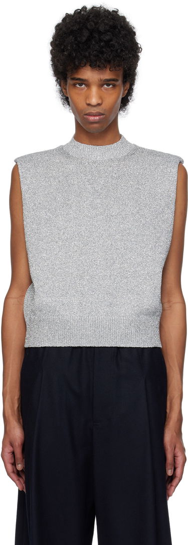 Sweater Dries Van Noten Dries Van Noten Metallic Knit Vest Grå | 251-021222-1706, 0