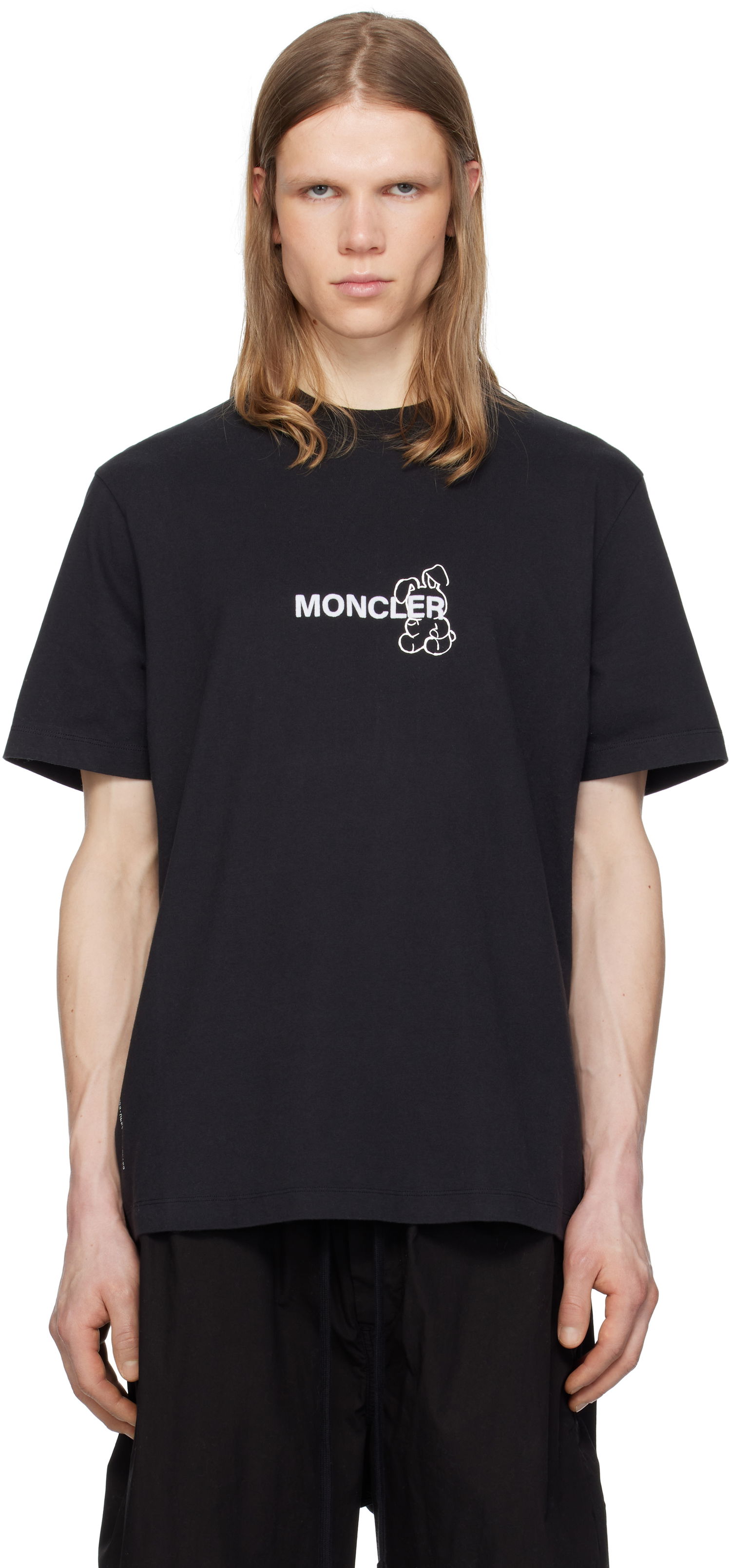 T-shirt Moncler Moncler Genius x FRGMT Hiroshi Fujiwara Cartoon Logo T-Shirt Sort | K109U8C00004M3265, 0
