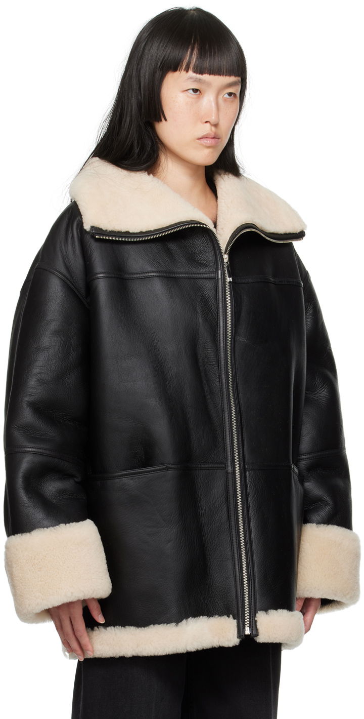 Jakke TOTEME TOTEME Signature Shearling Jacket Sort | 214-122-606, 1