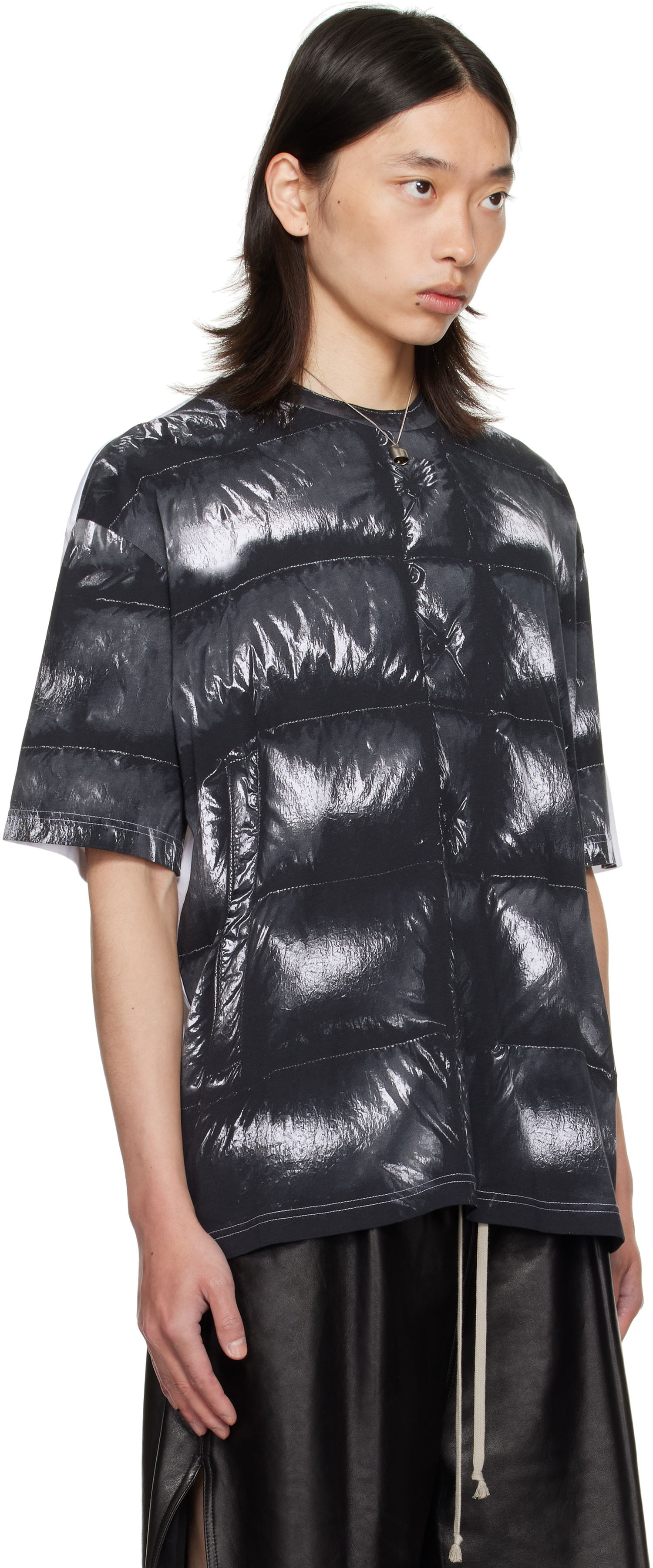 T-shirt Moncler Moncler Genius x A$AP Rocky Glossy Padded Short Sleeve T-Shirt Sort | K24048C0000189AYW, 1