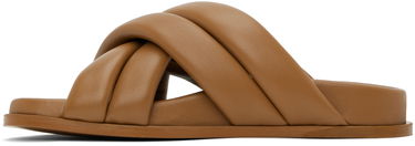 Sneakers og sko Anine Bing Lizzie Padded Leather Slides Brun | A-14-4028-230, 2