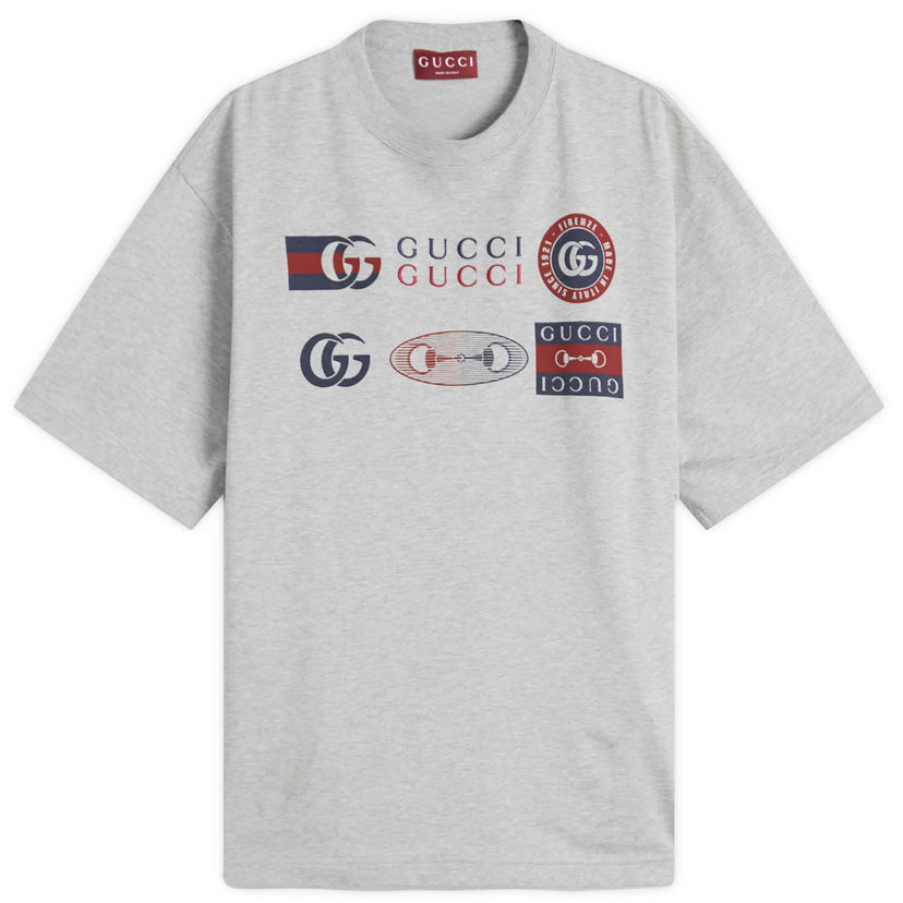 T-shirt Gucci Motocross Logo T-Shirt, Size Large Grå | 798115-XJHC8-1056