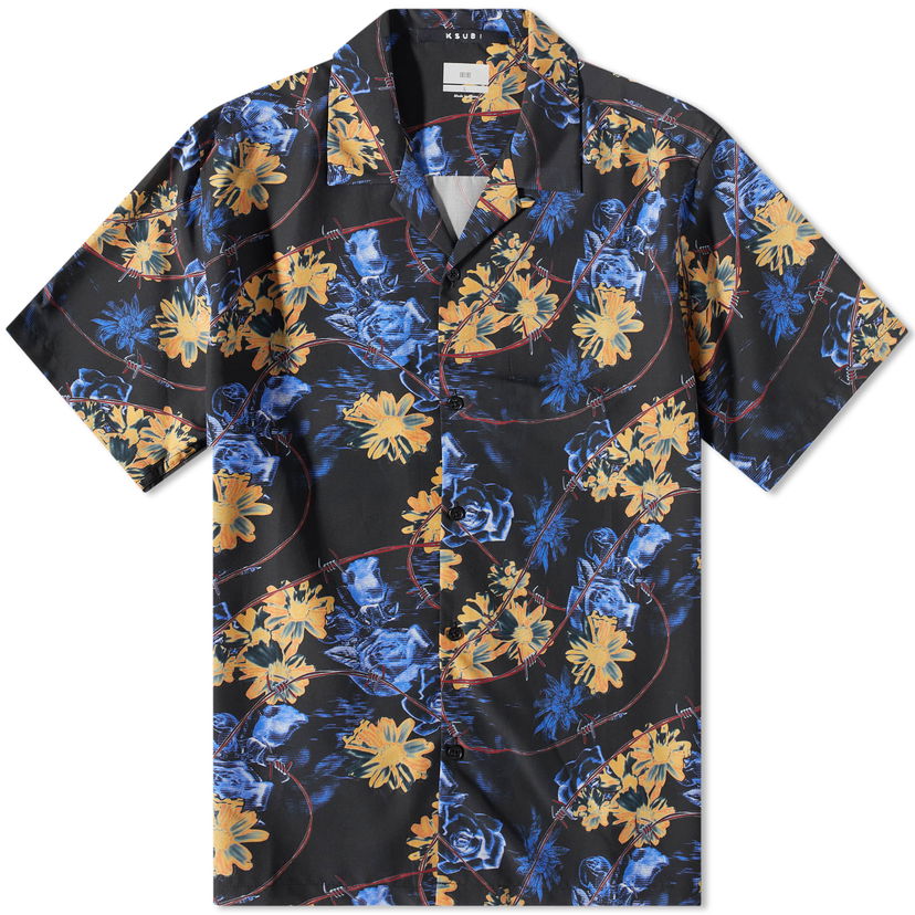 Skjorte Ksubi Men's Hyper Flower Vacation Shirt Black Sort | MSP23SH005