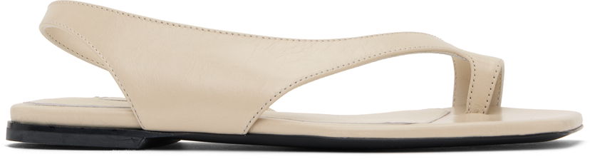 Skopleje TOTEME TOTEME Naplack Leather Thong Sandals Beige | 252-WAS0202-LE0020