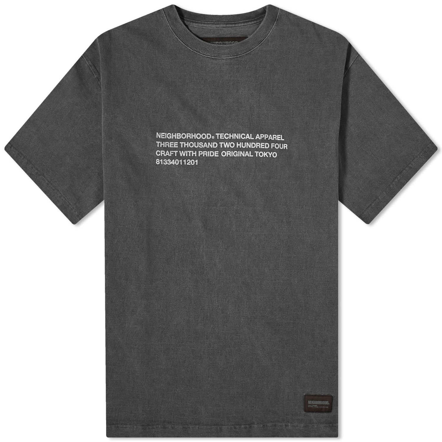 T-shirt Neighborhood Pigment Dyed T-Shirt Grå | 232UNNH-CSM02-BK, 0