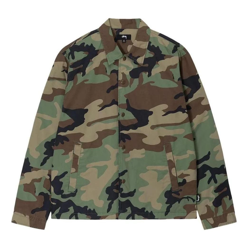 Vindjakke Stüssy Stussy Camo Coach Shirt Grøn | 1110279-CAMO, 0